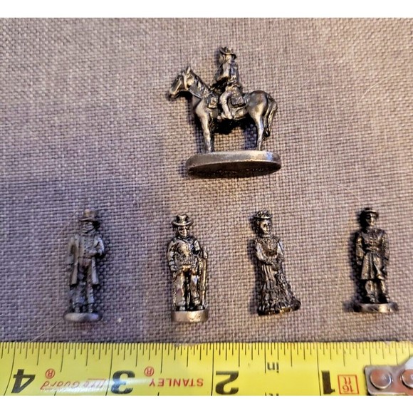 Vintage The Americana Solid Pewter Collection Pony Express 5 Figures 1992 new - Picture 7 of 10